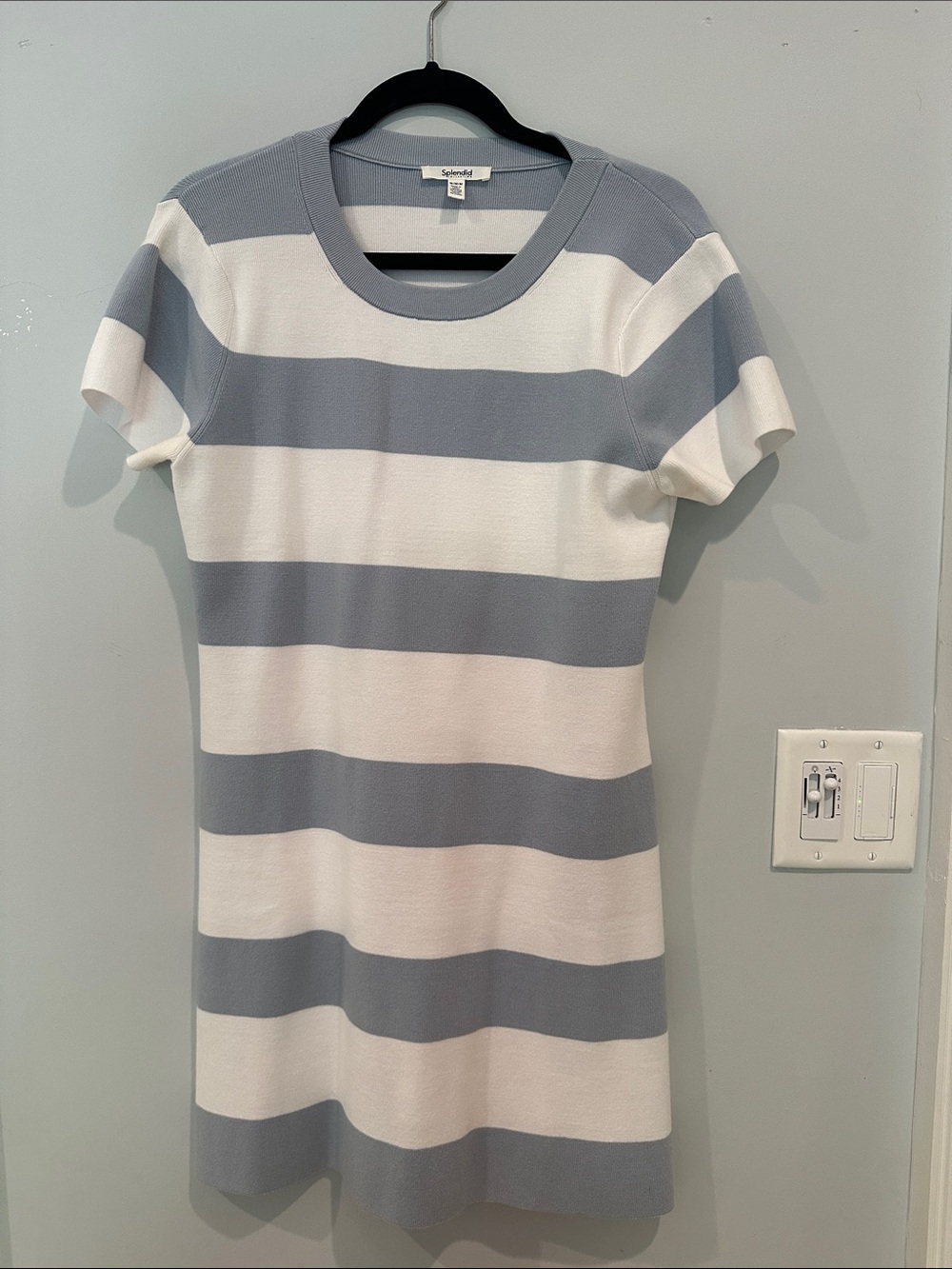 Splendid Blue & White Horizontal Stripe Knit Dress
